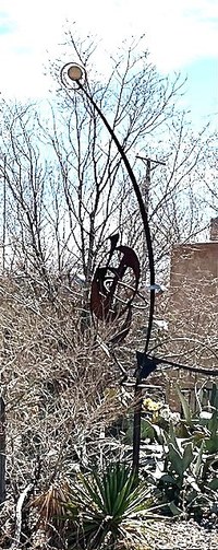A metal artwork sculpture.