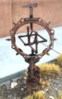 A modern metal art sculpture.