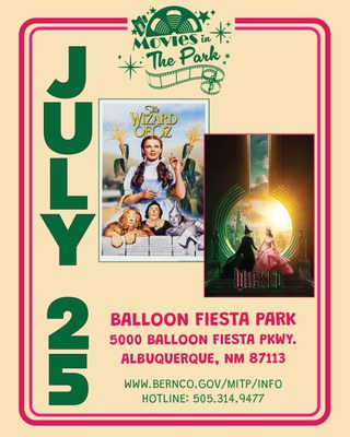 Movies in the Park - Double Feature: Wizard of Oz (6 p.m.) + Wicked (8 p.m.)