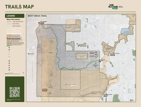 This image is a map of the Ruth Eisenberg trailhead that shows access points and other trail amenities. 