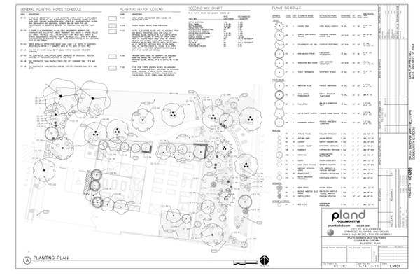 This document shows the construction plans for Santa Barbara-Martinez Town community garden. This site will complete construction in Winter 2026 going into 2027.