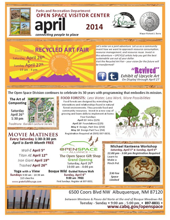 Flyer OSVC April Calendar of Events