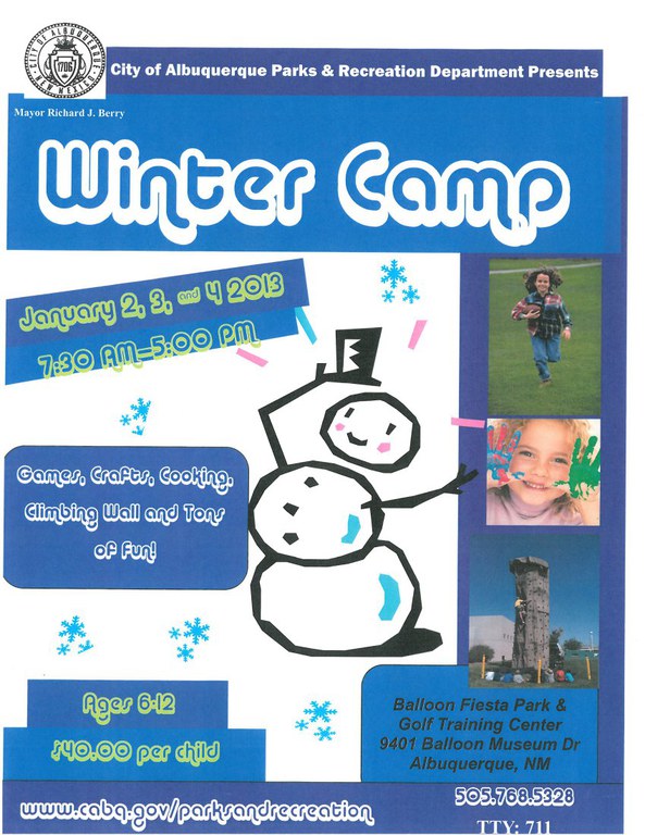 Winter Camp 2013 flyer