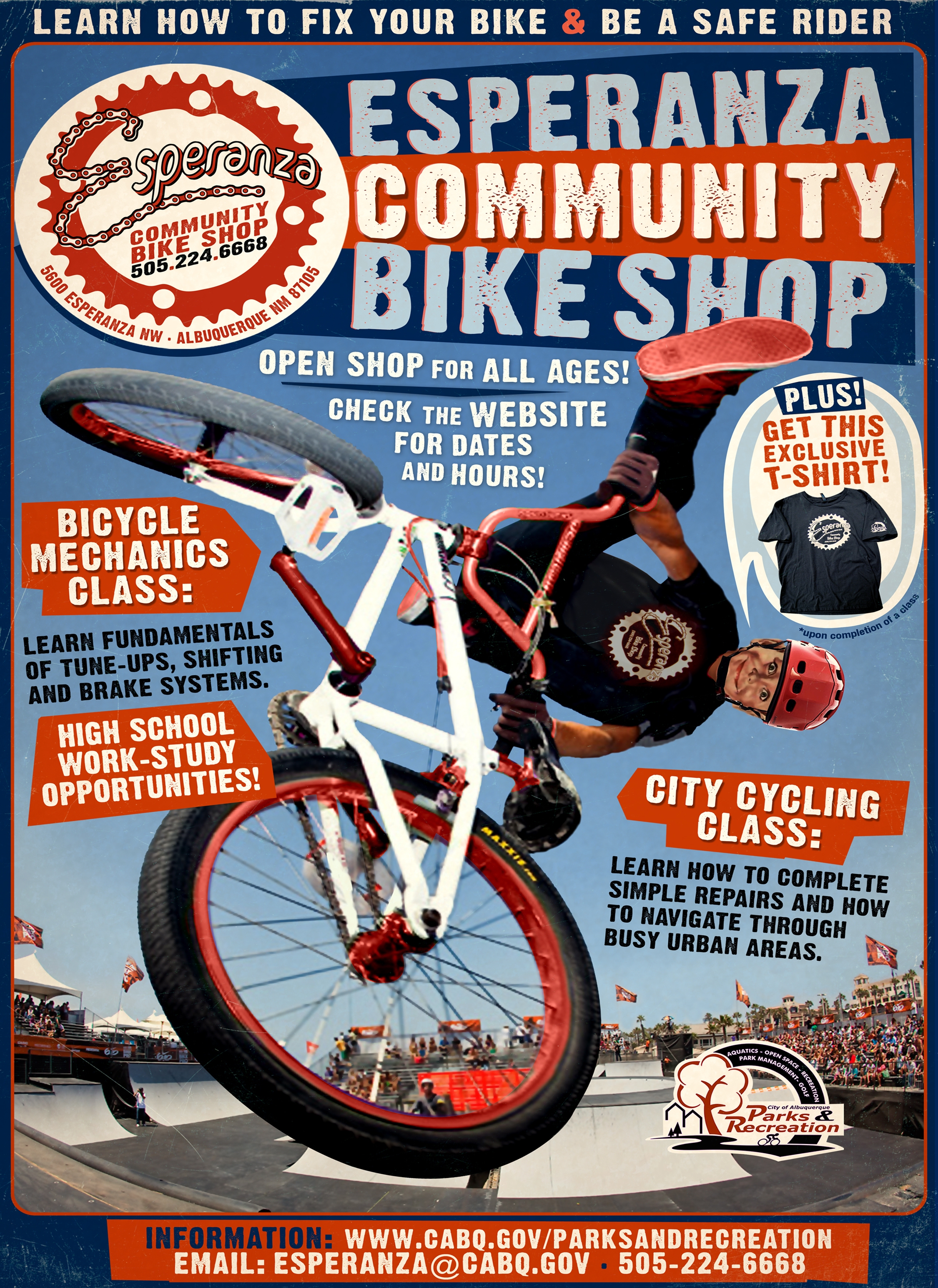 Flyer Esperanza Community Bike Shop 8 x 11 poster