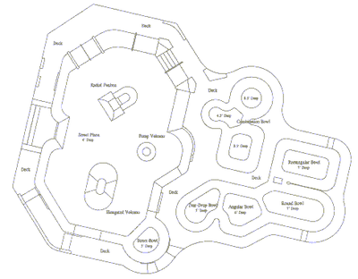 topographic drawing of Los Altos Skate Park. 