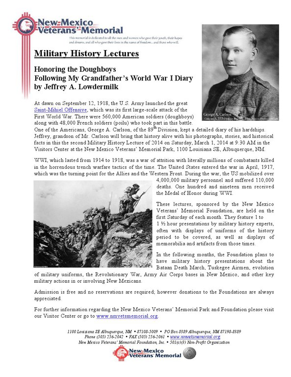Flyer Military History Lecture - Doughboys