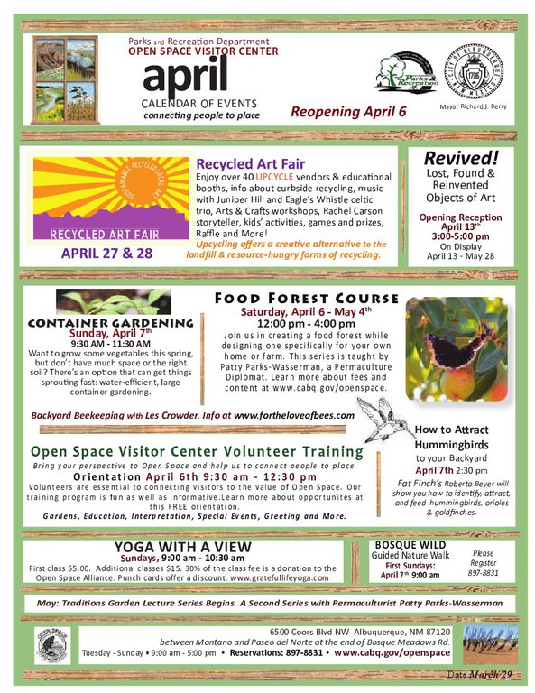 Flyer OSVC April 2013 Calendar of Events