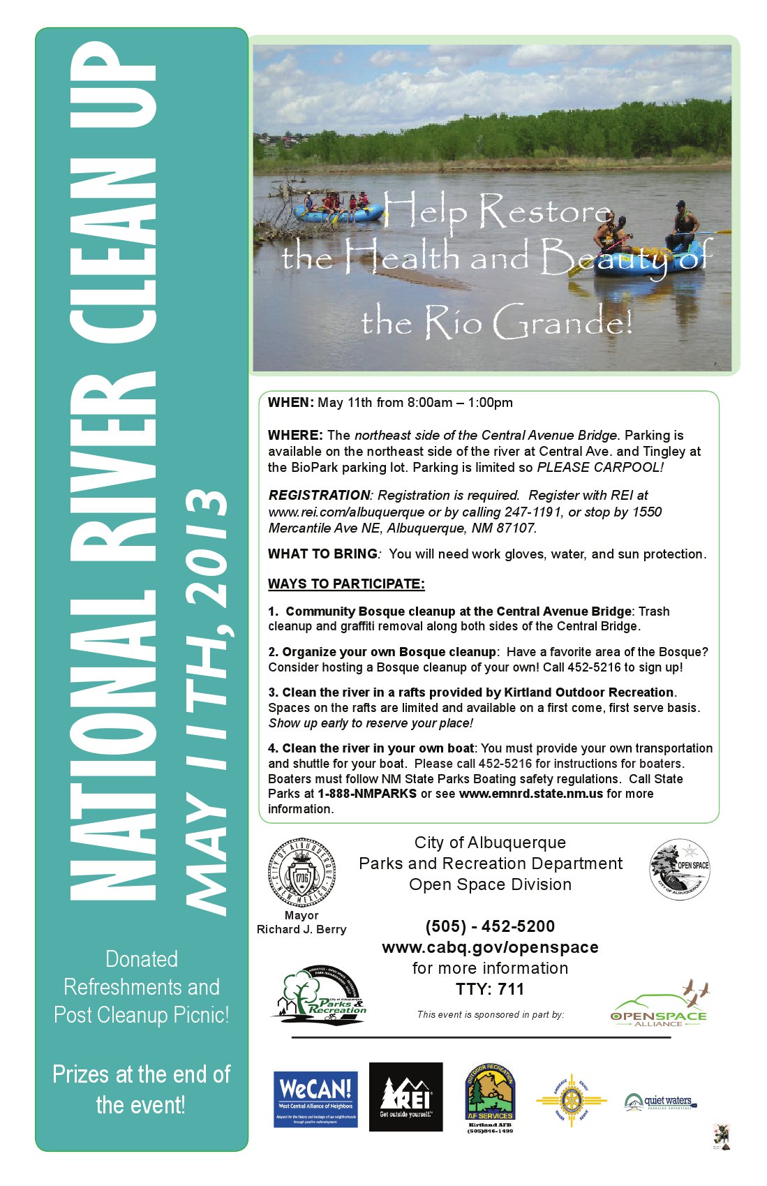 National River Cleanup Day Flyer 2013