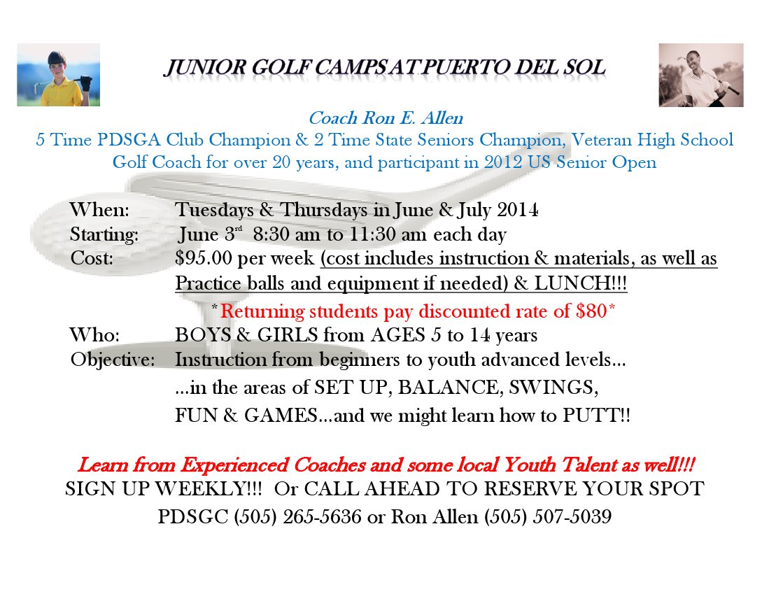 Puerto del Sol Junior Golf Information