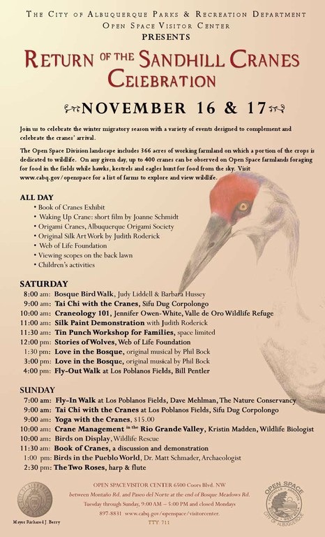 Flyer Return of Cranes Schedule 2013