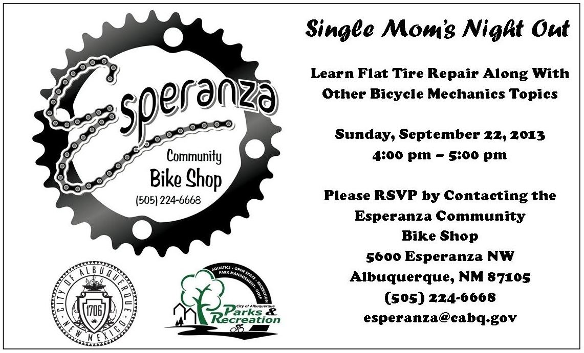 Flyer Single Mom's Night out at ECBS
