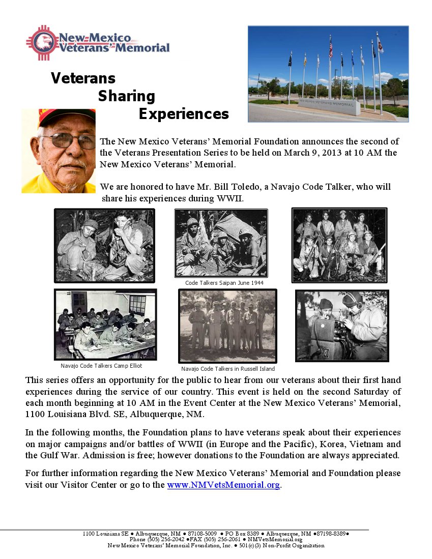 Veterans Sharing Experiences Flyer