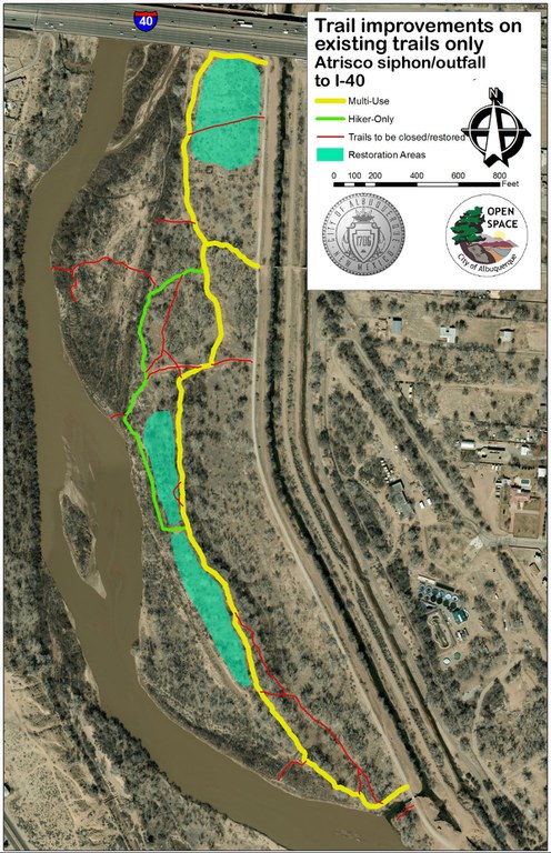 Map: Alternative 1 - Outfall to Interstate 40