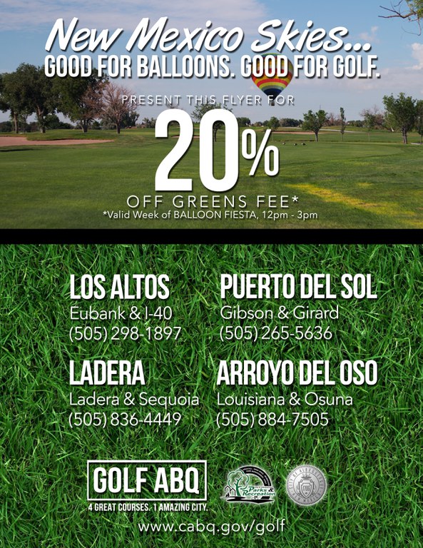 Flyer Balloon Fiesta Yearly Golf Special