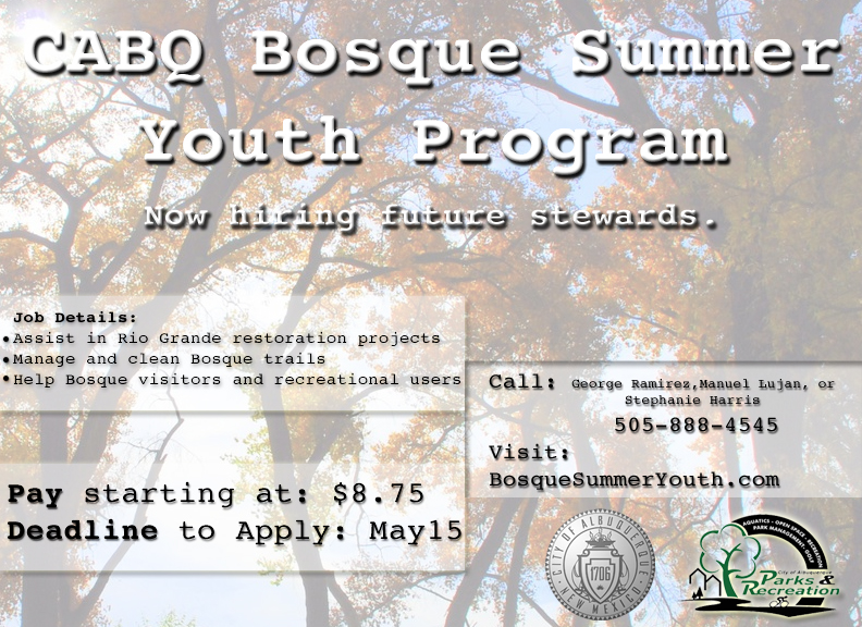 Bosque Summer Youth Program flyer