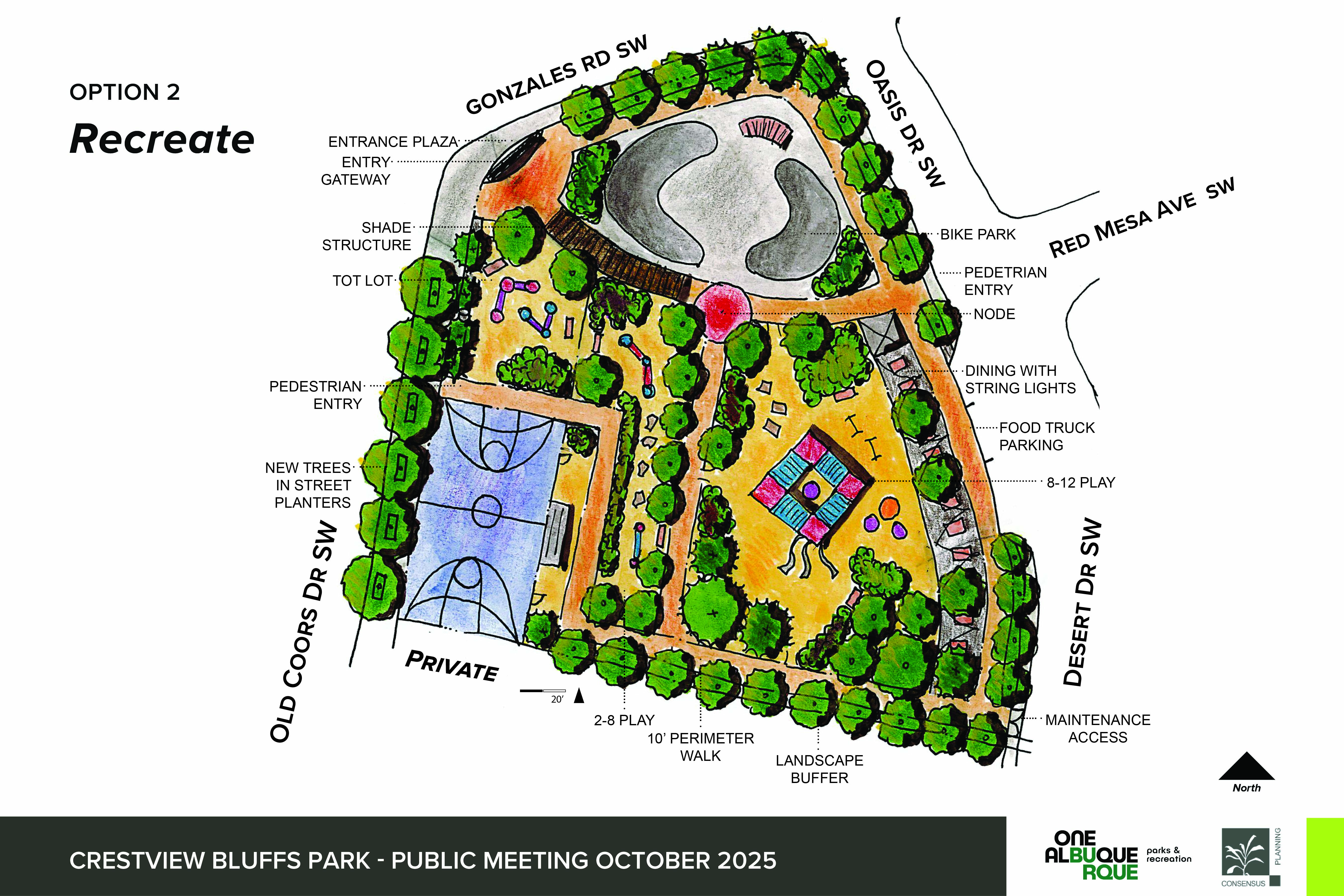 Crestview Park Option 2: Recreate