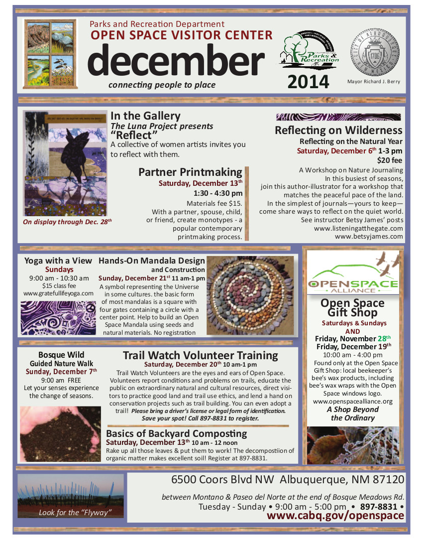Flyer December 2014 calendar