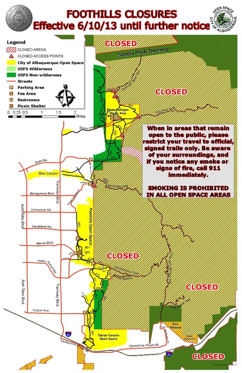 Map Foothills Closures