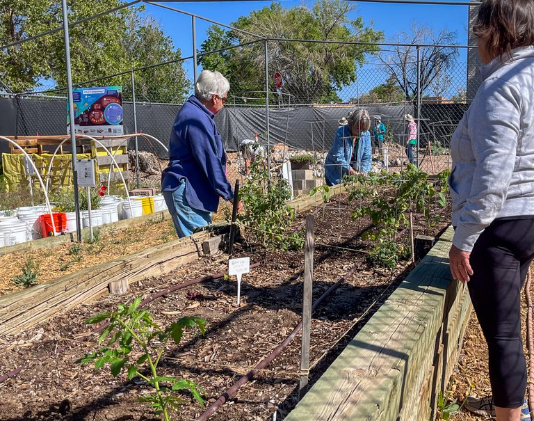 Greenhouse Volunteers Outside