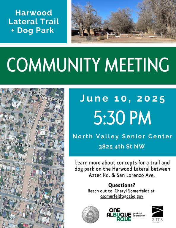Harwood Lateral Trail & Dog Park Community Meeting Flyer