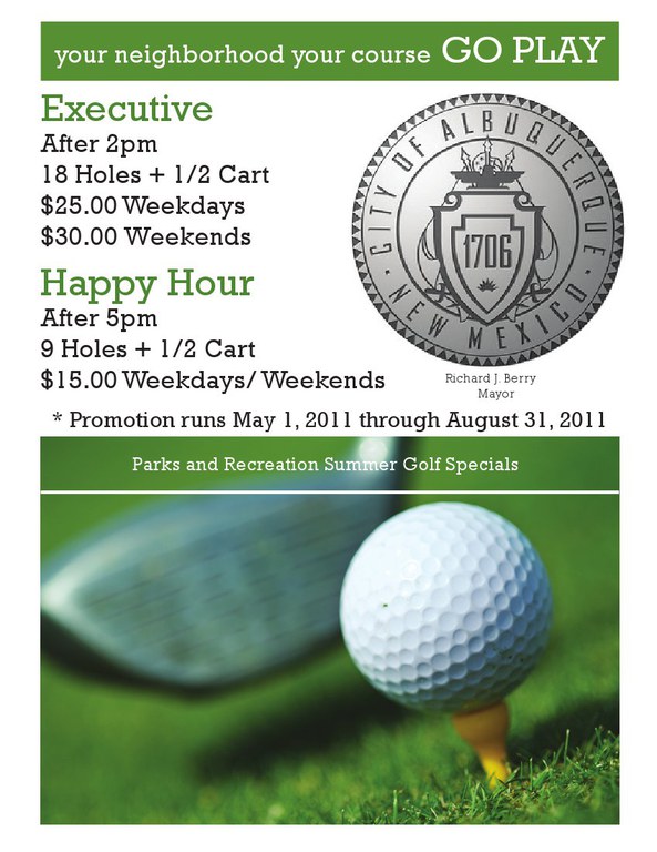 Flyer updated summer golf specials