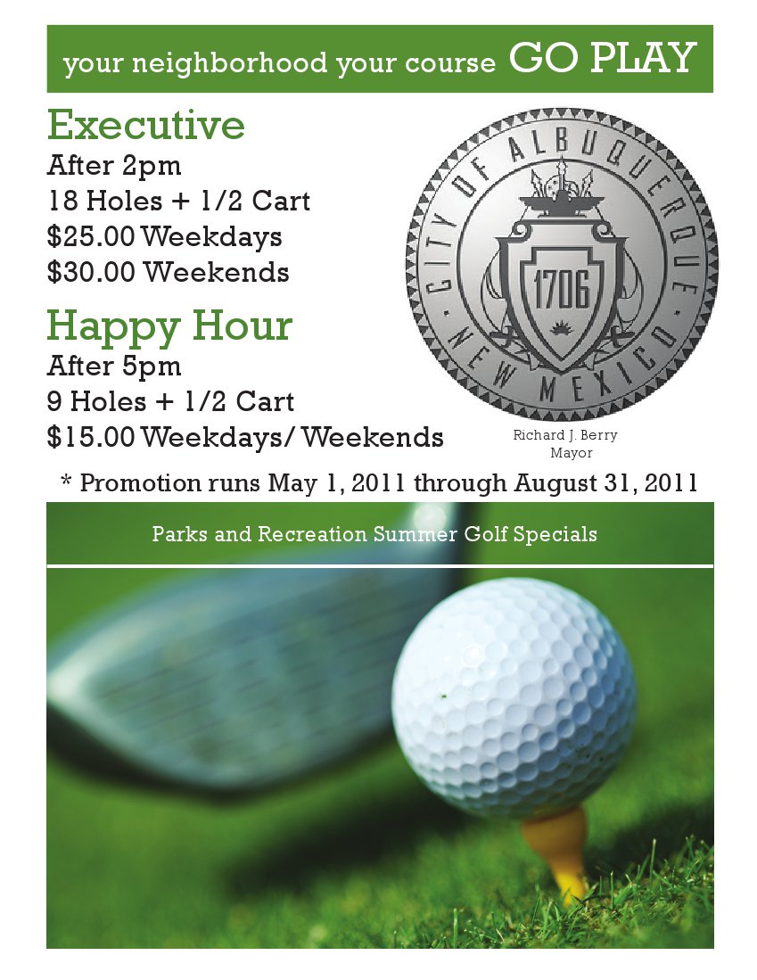 updated summer golf specials