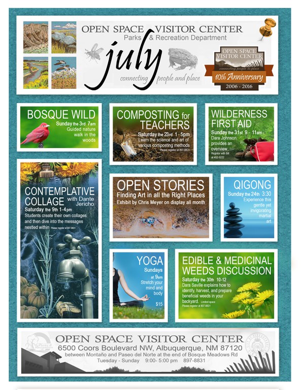 Flyer July Open Space Visitor Center 2016