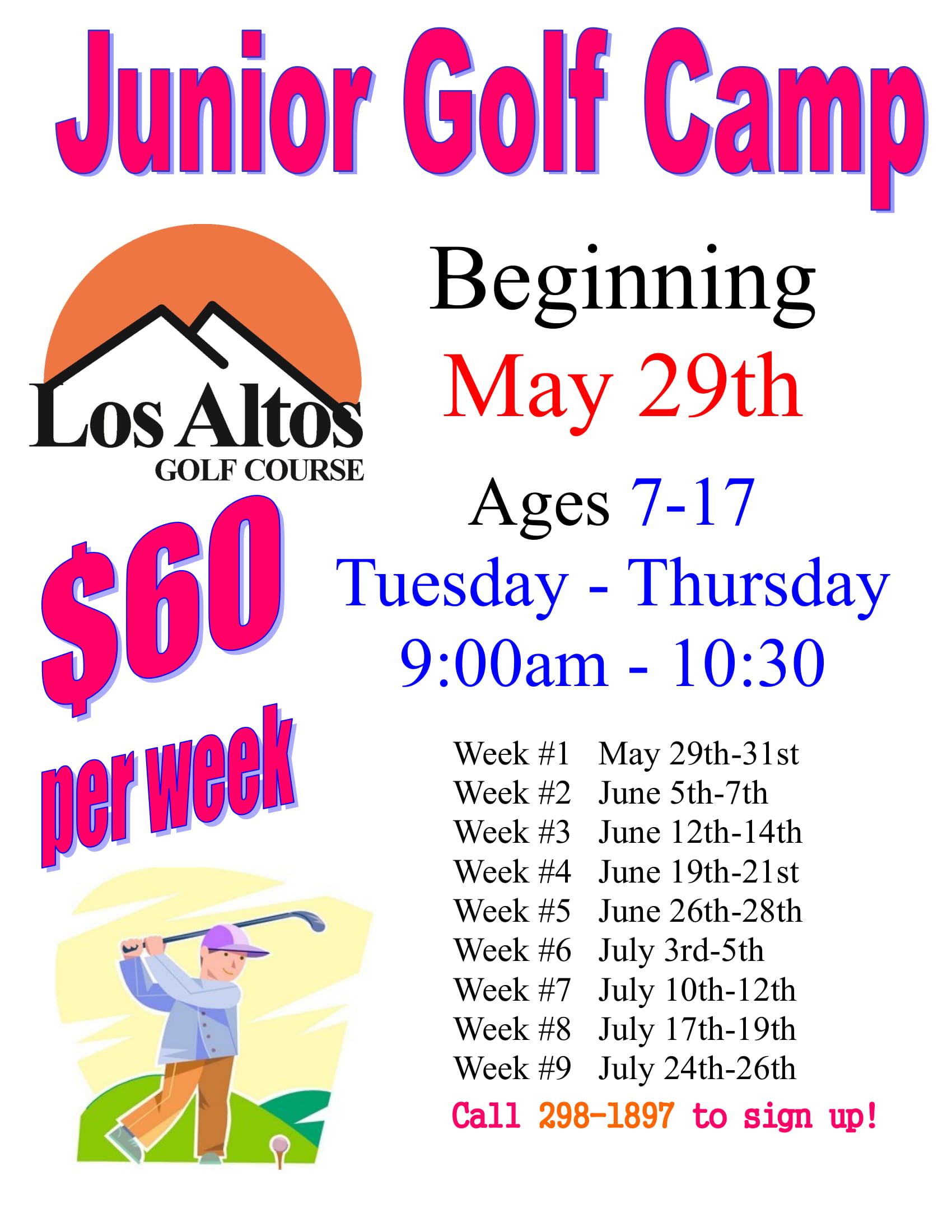 2018 Los Altos Youth Golf Camp Information