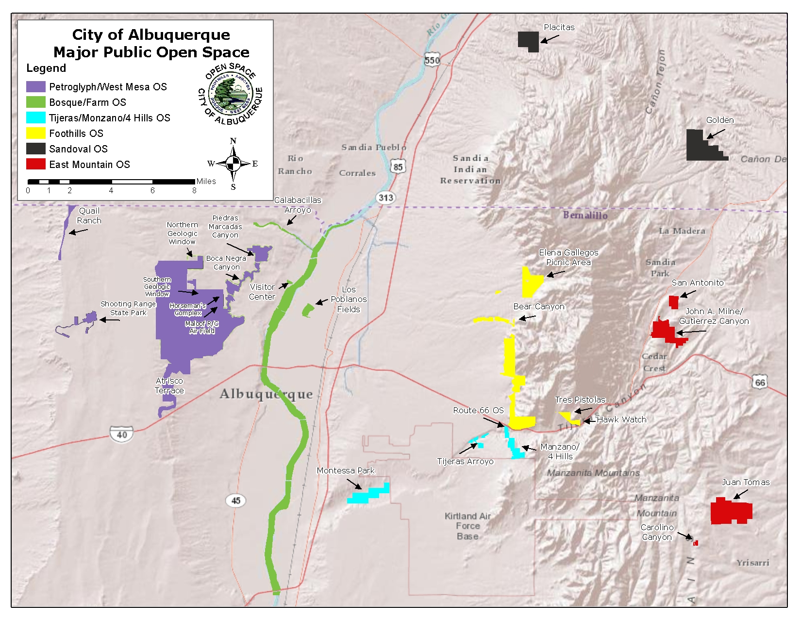 Elena Gallegos Trail Map Open Space Maps — City Of Albuquerque