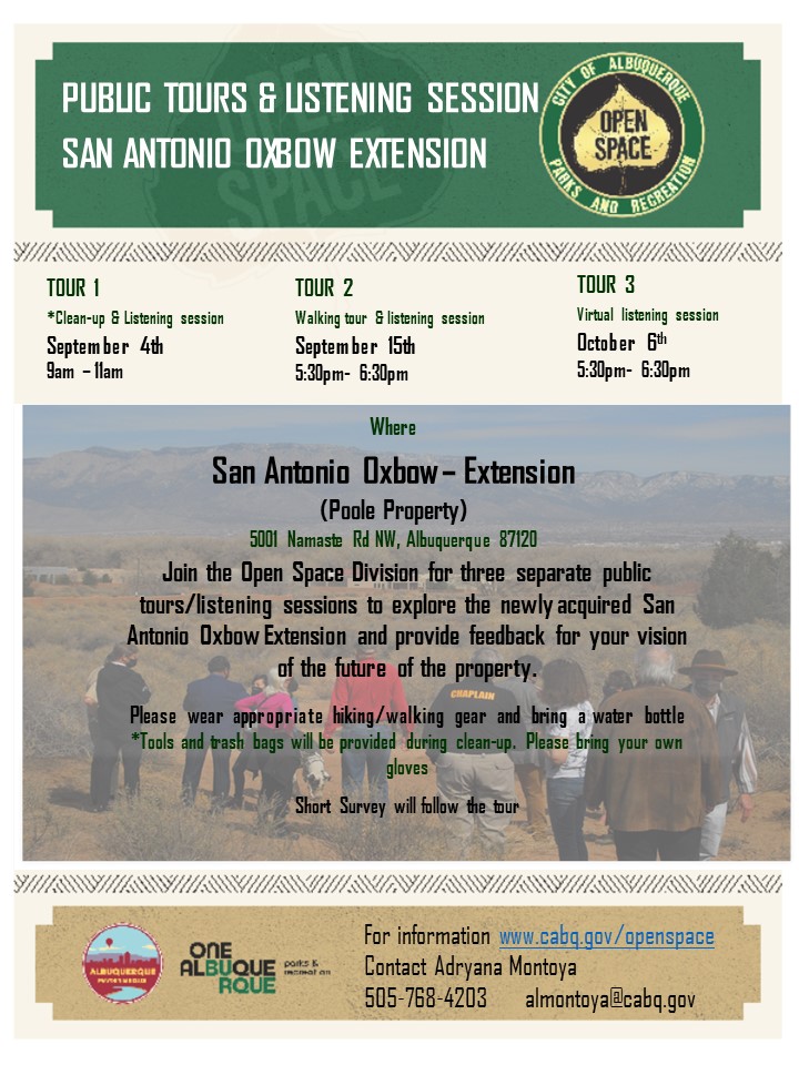Flyer San Antonio Oxbow Extension fall 2021 events