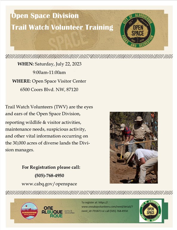 Trail Watch Training flyer