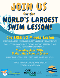 Albuquerque Dives into the World’s Largest Swimming Lesson Albuquerque Dives into the World’s Largest Swimming Lesson