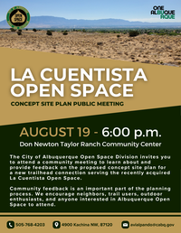 Concept Site Plan Public Meeting La Cuentista Open Space