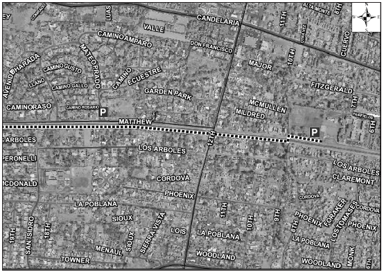 Alameda Drain Trail Satellite Image