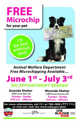 Animal Welfare Department is offering FREE Microchipping