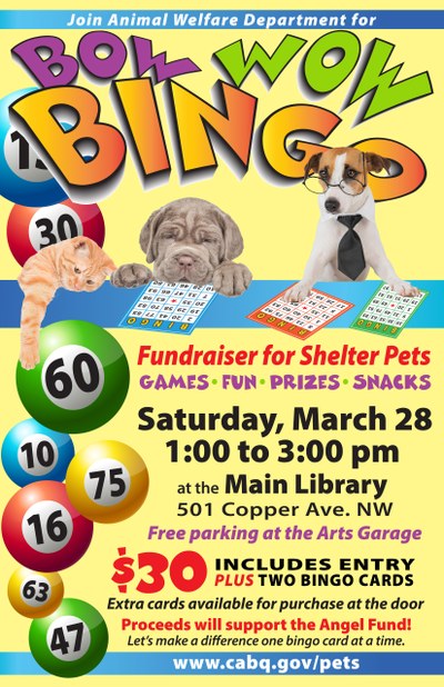 Bow Wow Bingo Supports City Shelter Pets - Save the Date