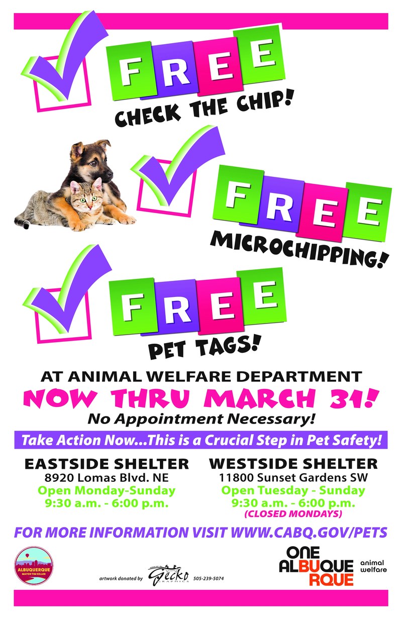 Free “Check the Chip”, Microchipping and Pet Tags
