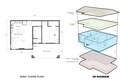 650 sq ft casita floor plan and 3D diagram