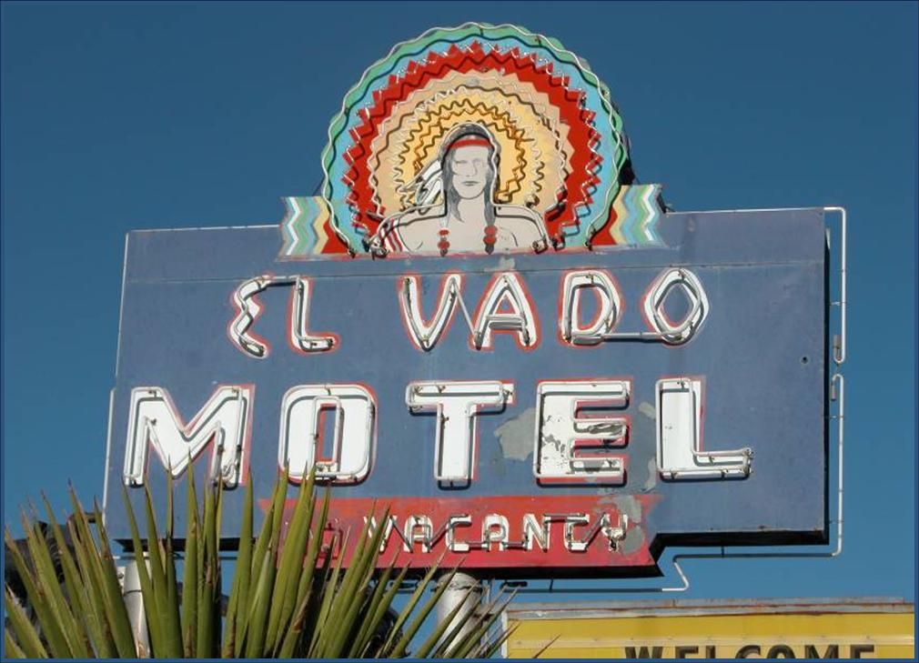 Image of the Neon Sign at the El Vado Auto Court.