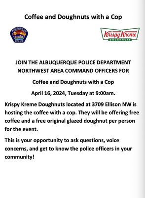 Coffee and Doughnuts with a cop
