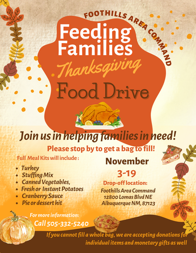 Foothills Thanksgiving Food Drive