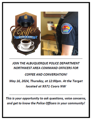Northwest Area Command Coffee with a Cop May 16