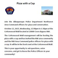 Pizza with a Cop at Cottonwood Mall
