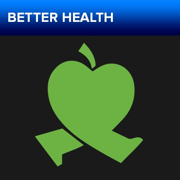 A jpg of a button for the Better Health section, featuring an icon of a running green apple.