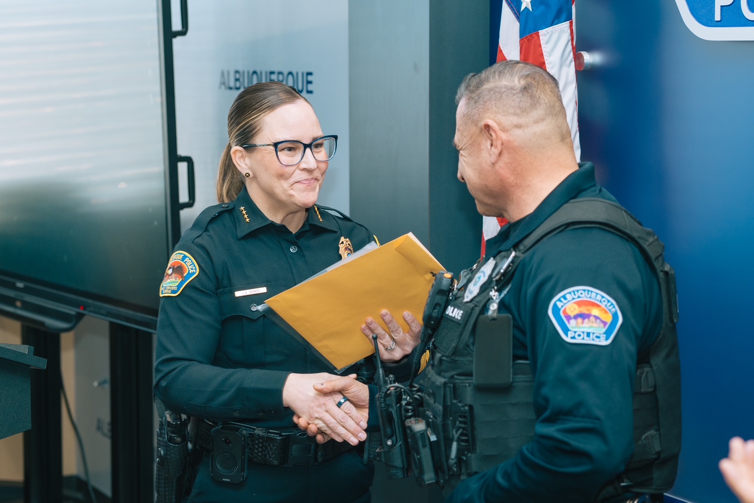 Chief Cecily Barker with an Officer
