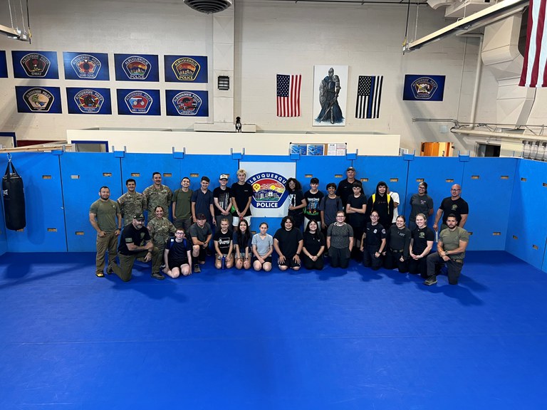 Group picture of the JPA and instructors at the Reality Based Training Center. 