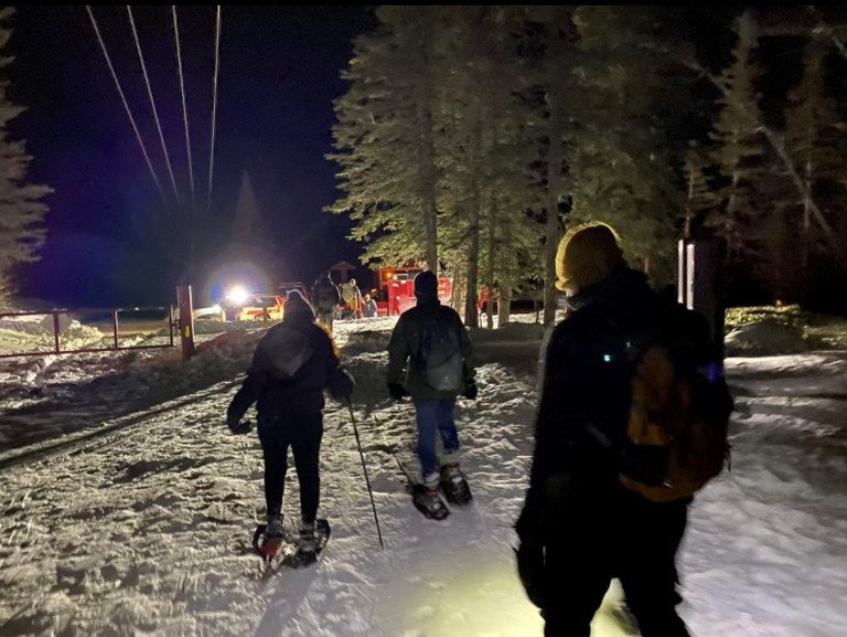 Open Space officers and hikers following rescue. 