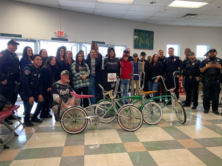 APD and other law enforcement agencies celebrate the beginning of the Lowrider Bike Club in the southwest