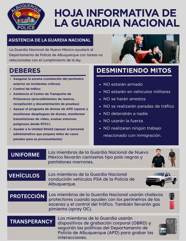 New Mexico National Guard Fact Sheet Spanish