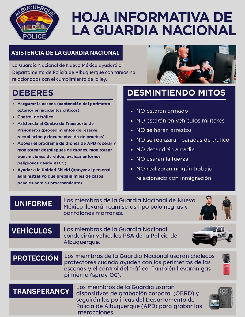 New Mexico National Guard Fact Sheet Spanish